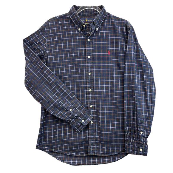 POLO Ralph Lauren Men's Polo Size Large Custom Fit Plaid - Picture 1 of 11